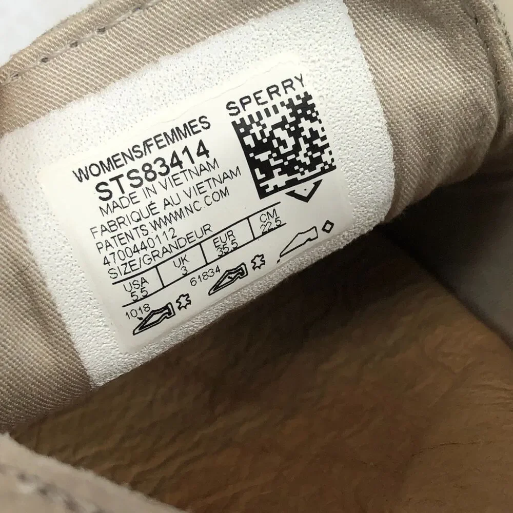 SPERRY Women's Ivory / Off White Anchor Leather Slip On Shoe sz 5.5 STS83414 - Picture 5 of 6